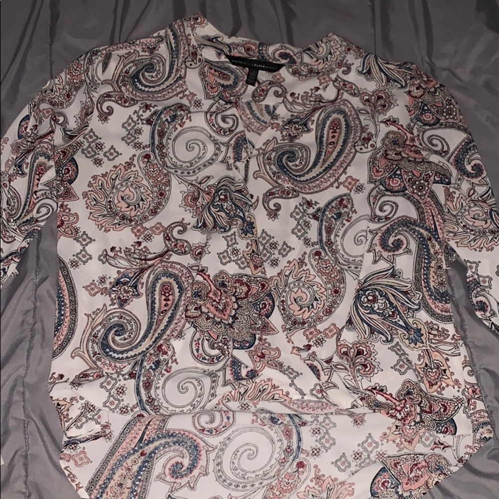 WHBM open long sleeve blouse
